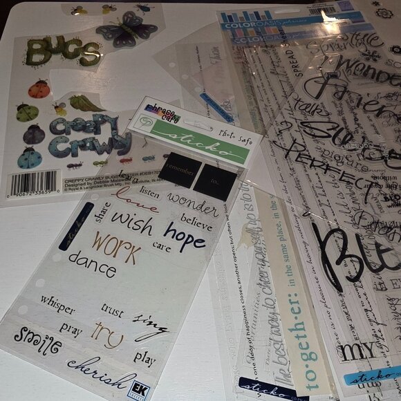 Scrapbooking Stickers Rub-On Used Partial Pack Lot - Picture 3 of 8